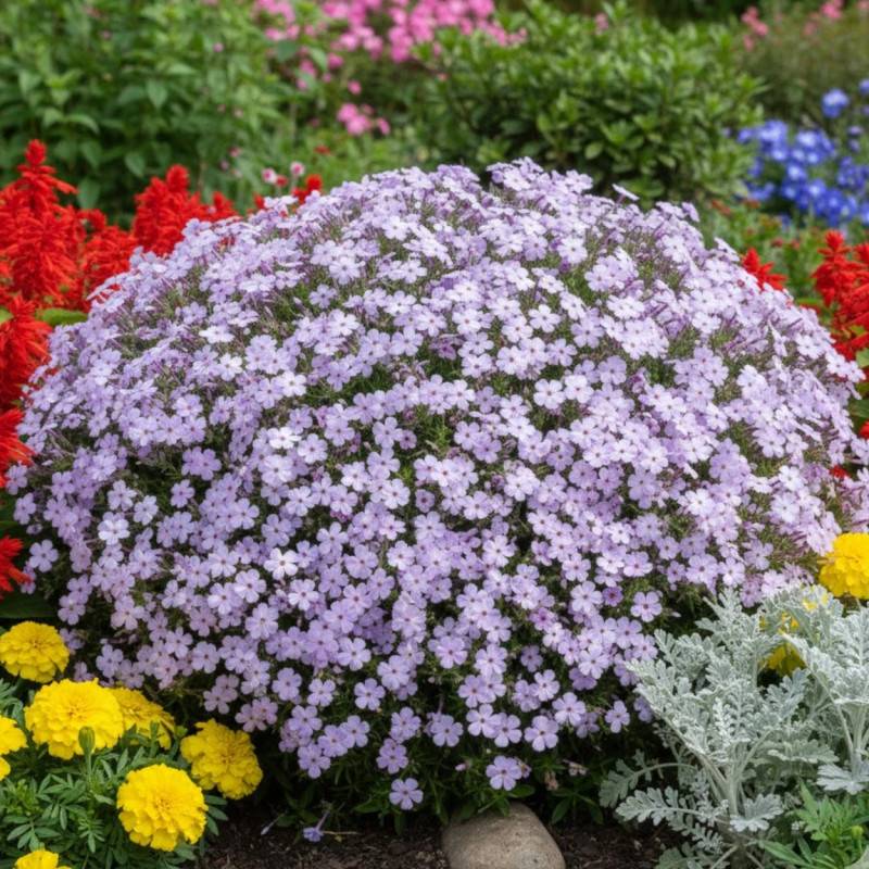 Phlox nain Lilac Cloud, Phlox mousse à fleurs Mauve/ - feuillage Caduc - Godet - 5/20 cm