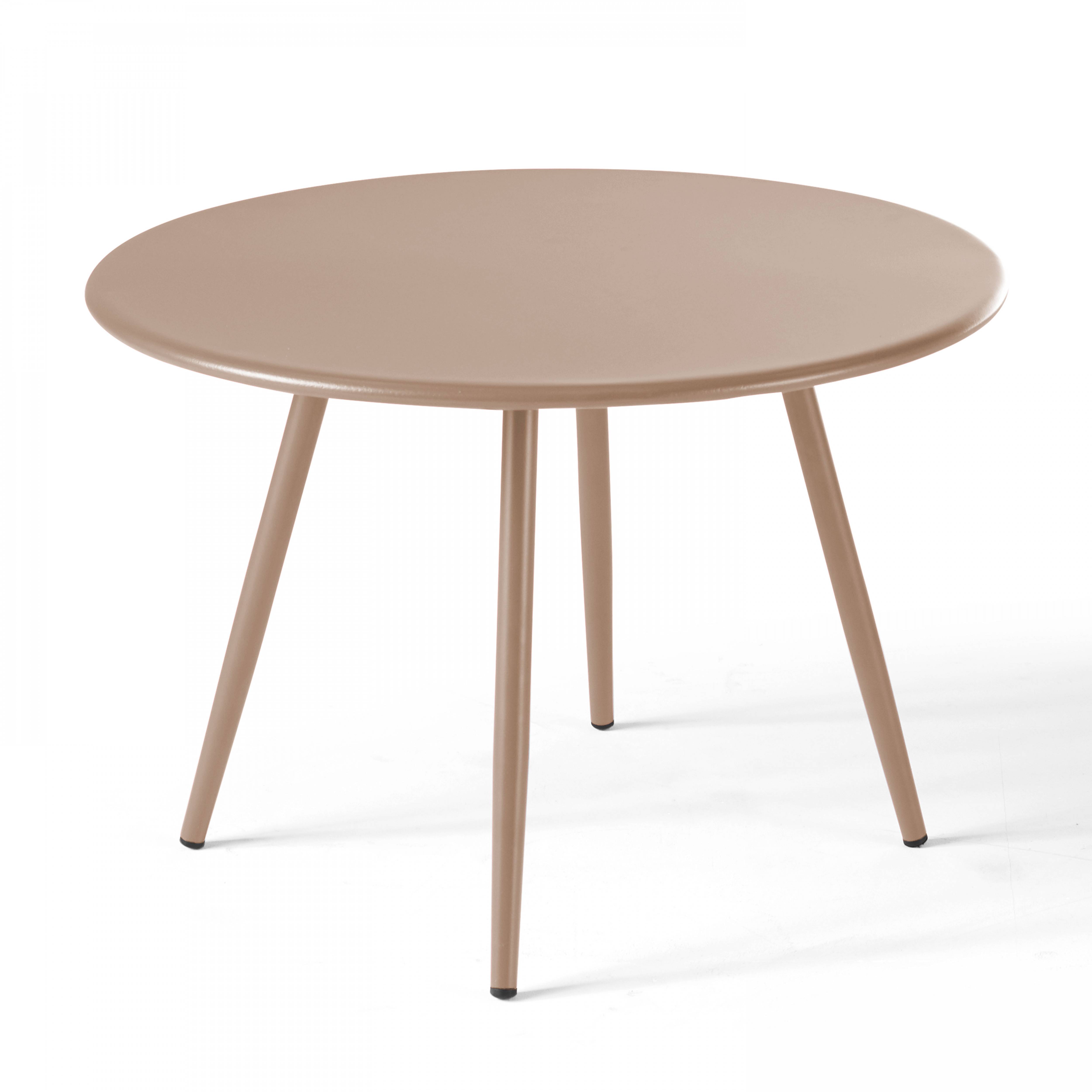 Oviala - Lot de 2 tables basses de jardin en acier taupe Palavas - Oviala - Imagen 4