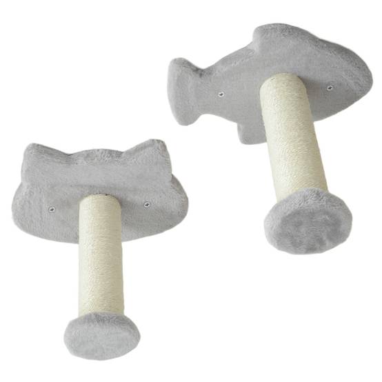 Set Étagères Murales pour Chat Design Ludique avec Griffoir Sisal et Plateformes Gris Clair - ComfortXL Outdoor Living - Image 10
