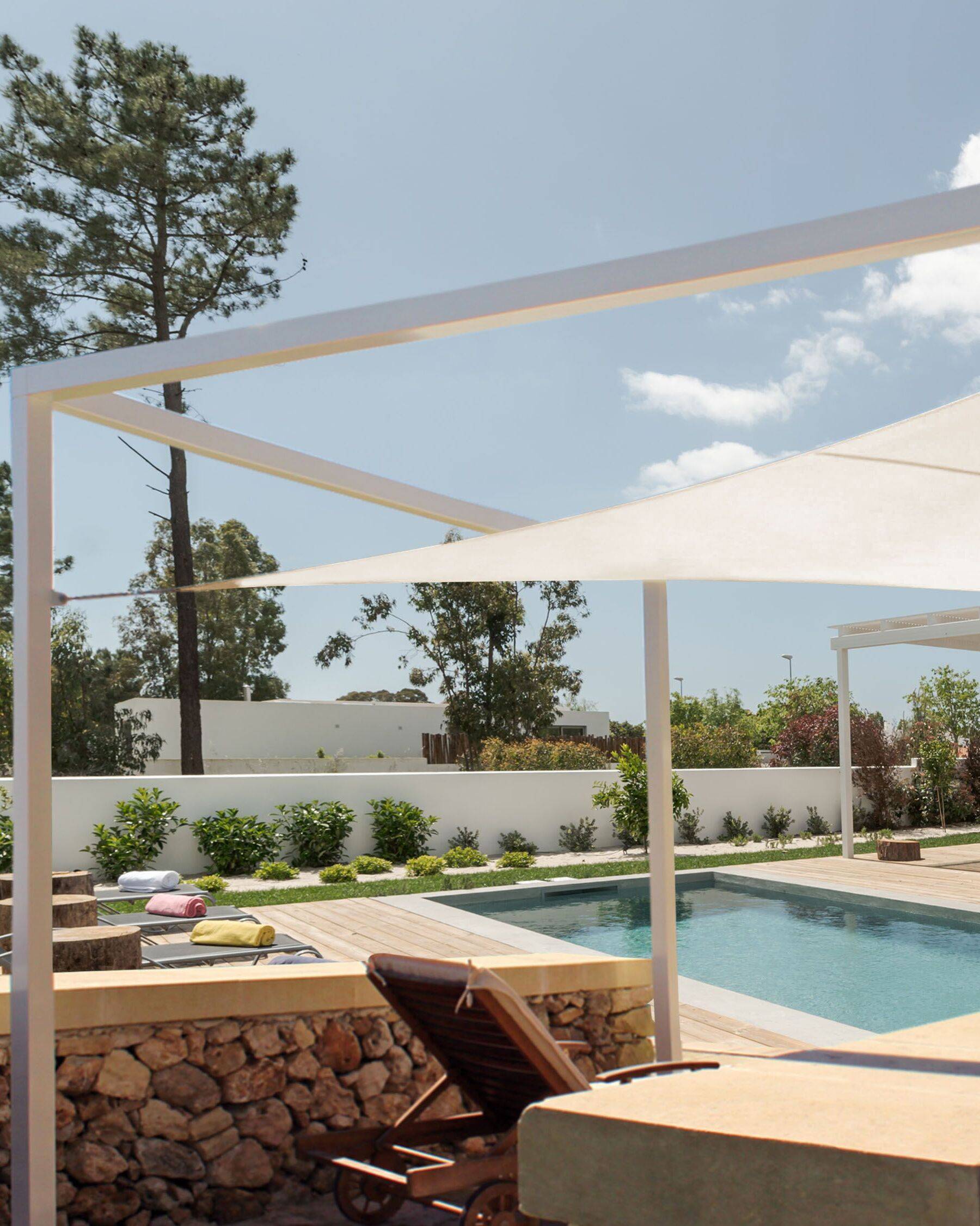 Beliani - Voile d'ombrage Tissu Blanc cassé LUKKA - Beliani - Imagen 1