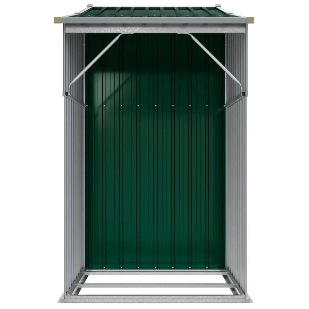 Helloshop26 - Abri de jardin cabane cabanon maison de stockage remise extérieur hangar outils robuste 277 x 93 x 179 cm acier galvanisé vert - Imagen 4