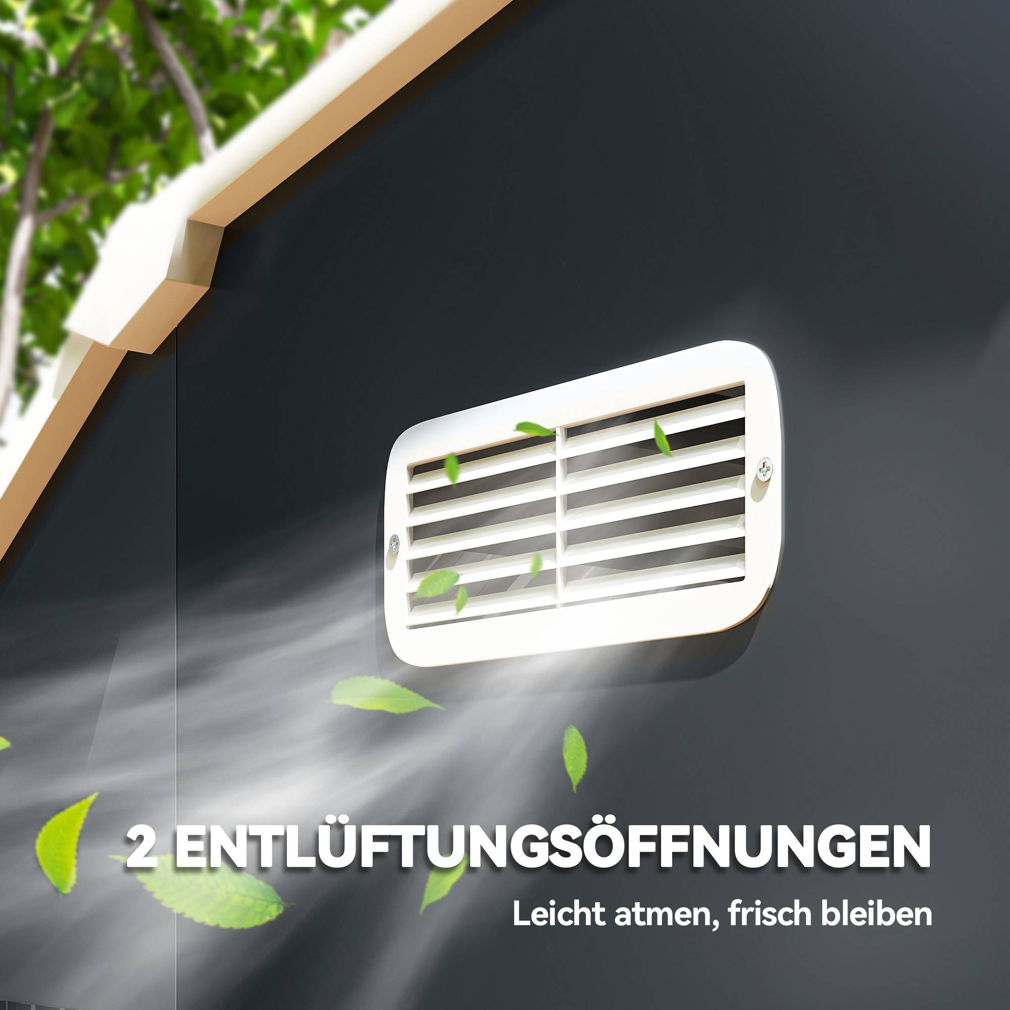 Abri jardin outillage résistant intempéries 2 fenêtres 2 portes 238x132x198,5cm gris foncé - Image 9