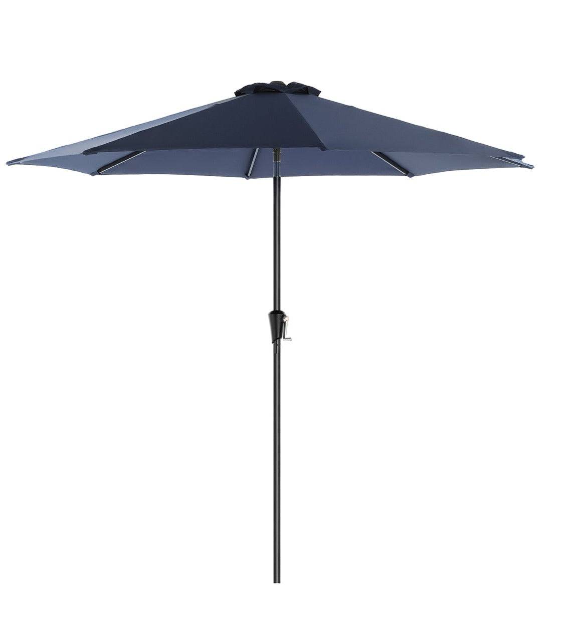 Helloshop26 - Parasol de jardin ø3 m ombrelle protection UPF 50+ toile polyester octogonale inclinable manivelle balcon terrasse piscine plage sans socle bleu mari - Imagen 1