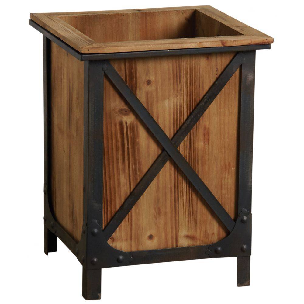 Aubry Gaspard - Cache-pot en pin et métal (Lot de 2) - Imagen 3