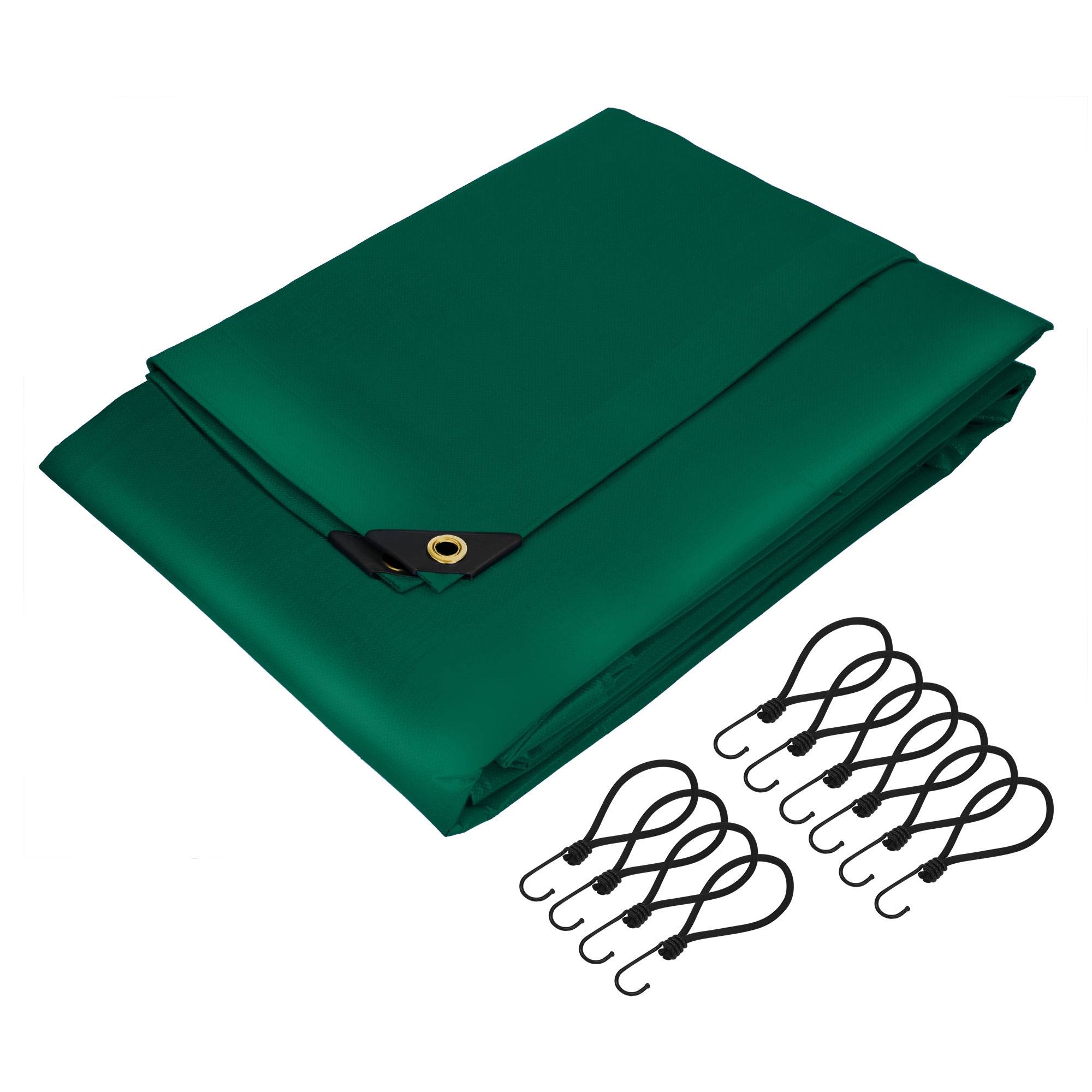 Ecd-Germany - Bâche de Protection Premium avec Œillets + 10 Crochets, 6x3m 18m², 650g/m², Vert, Tissu PVC, Indéchirable, Imperméable - Imagen 1