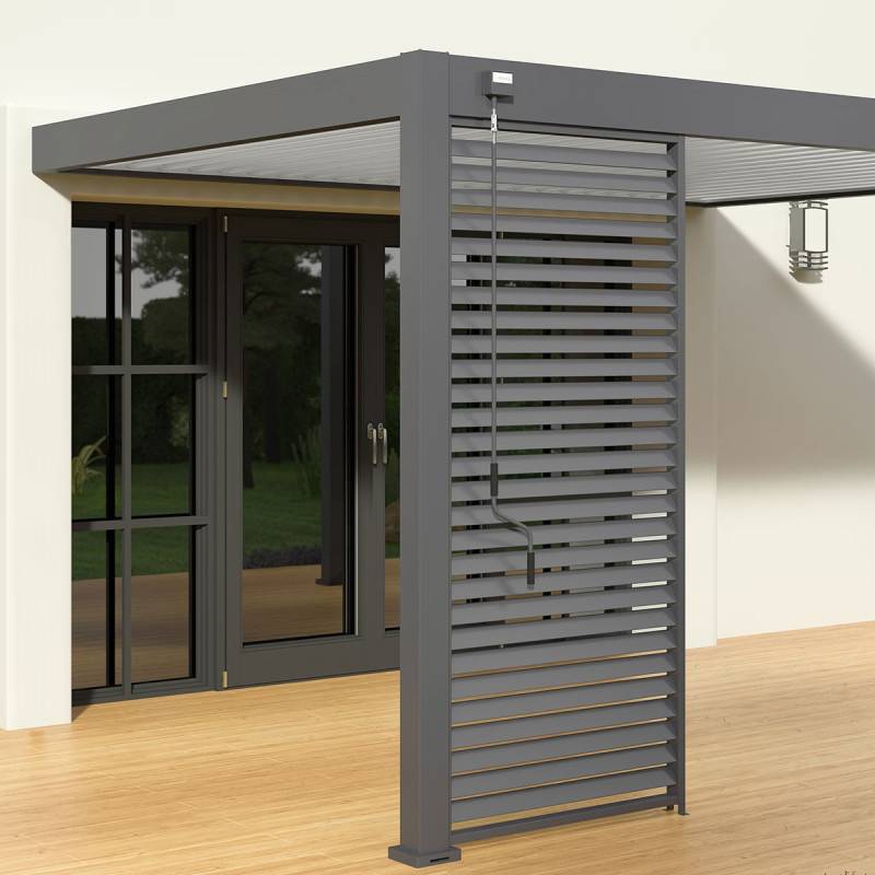 Ombrea - Pergola Bioclimatique Ombréa VS 3x4M adossée - Anthracite/Blanc - V2 - Image 6