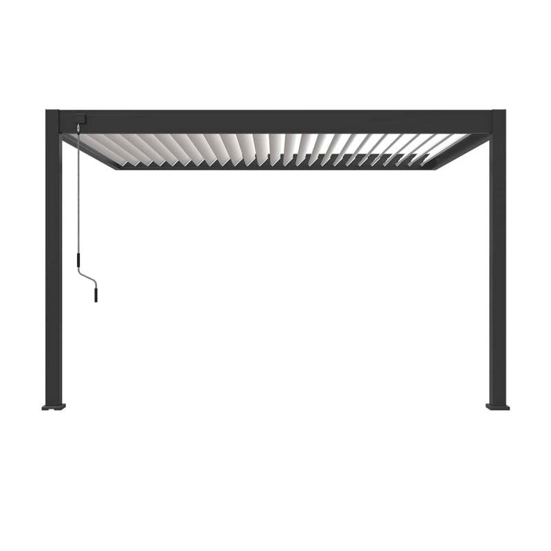 Ombrea - Pergola Bioclimatique Ombréa VS 3x4M adossée - Anthracite/Blanc - V2 - Image 2