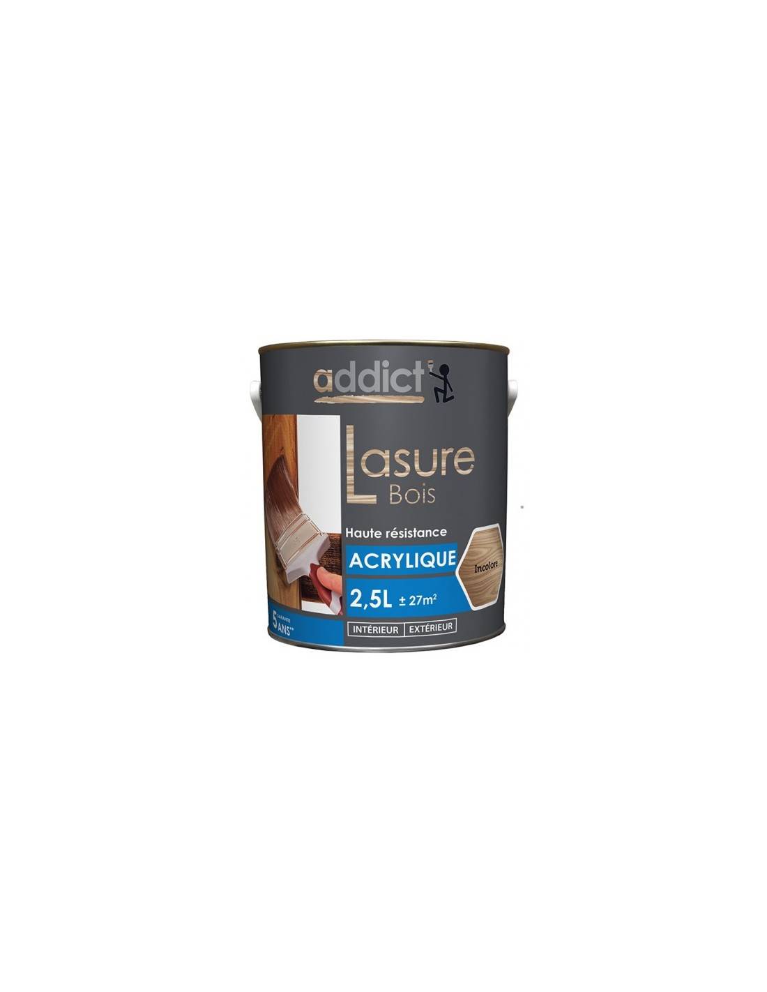 Lasure Bois Acrylique 2.5 Litres Incolore - Addict - Image 2