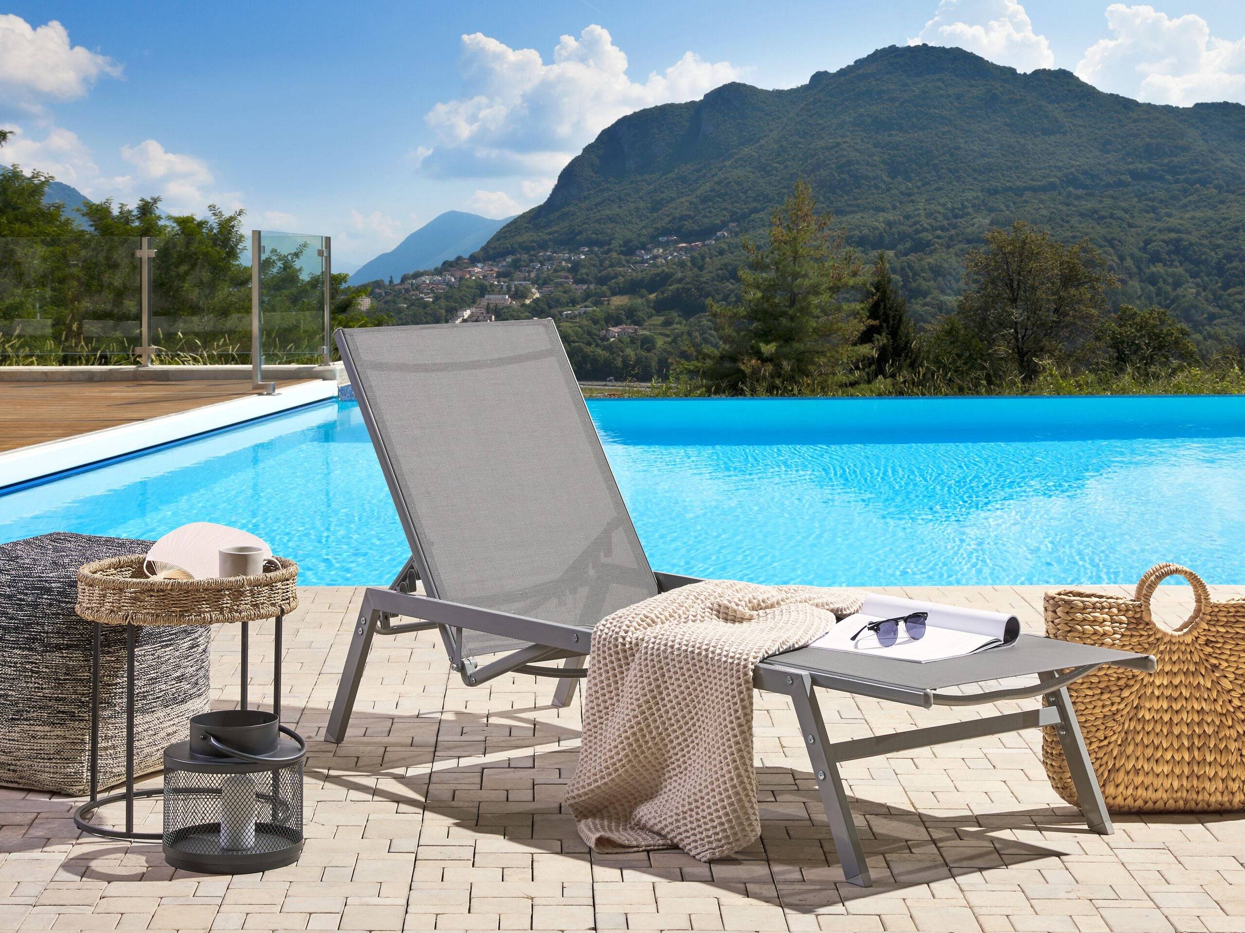 Beliani - Chaise longue Acier Gris VERNAZZA - Beliani - Imagen 1