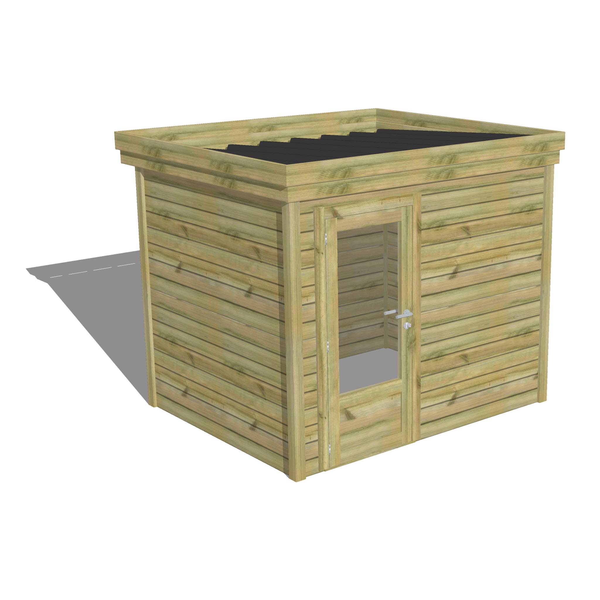 Sans Marque - ABRI DE JARDIN bois  autoclave 27mm - 2,64x2,14m / 6m2 - Bac acier - Abri Français - Imagen 1