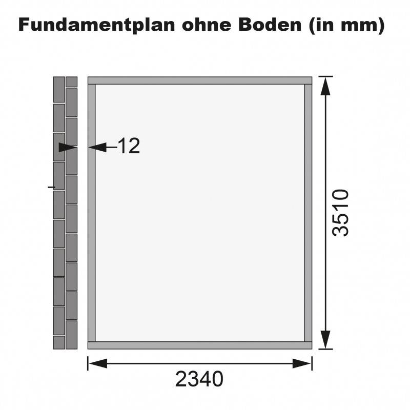 Abri de jardin adossé 8,27m² en épicéa massif 19mm Bomlitz 4 marron avec embase Karibu - Image 6