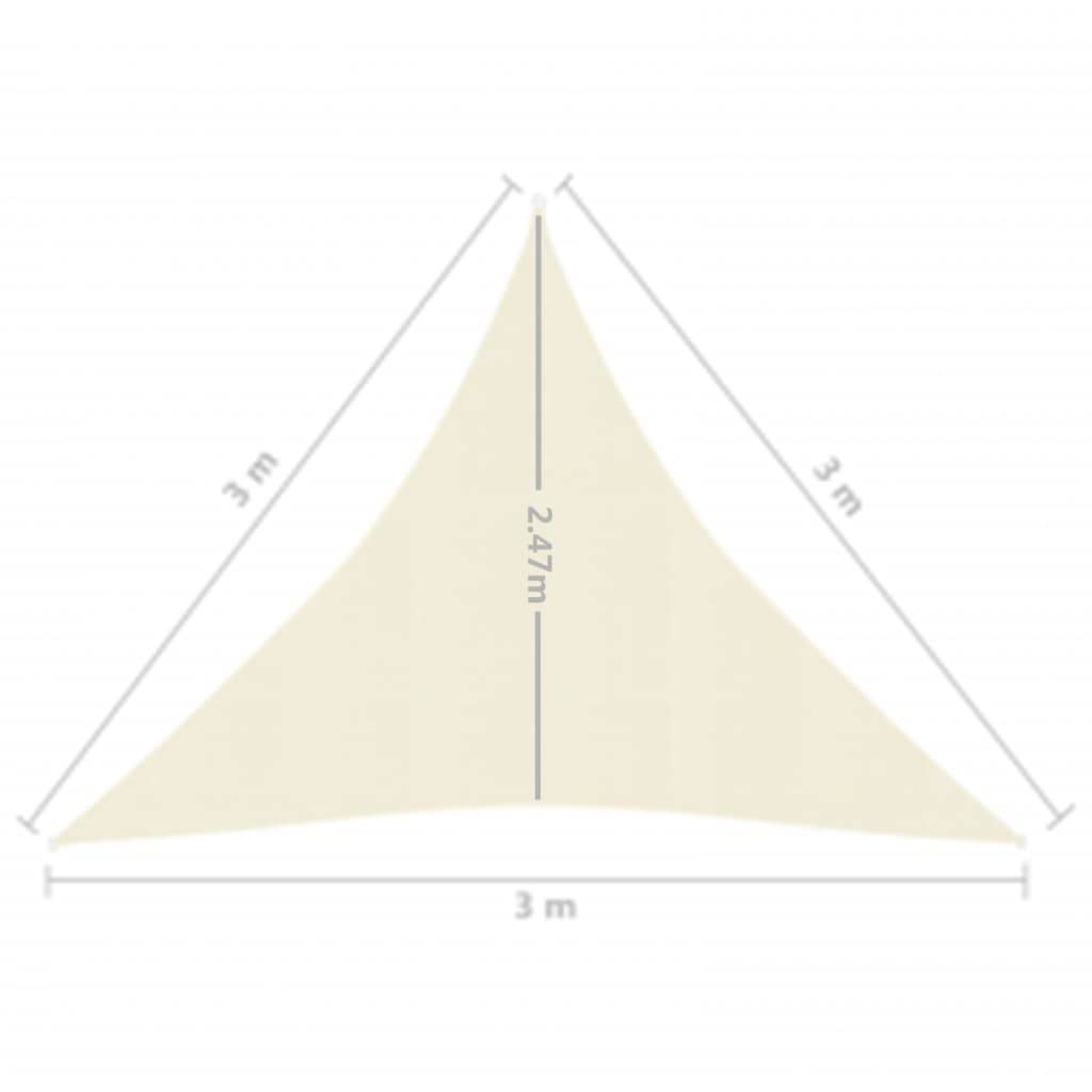 Helloshop26 - Voile toile d'ombrage parasol 160 g/m² 3 x 3 x 3 m PEHD crème - Imagen 6