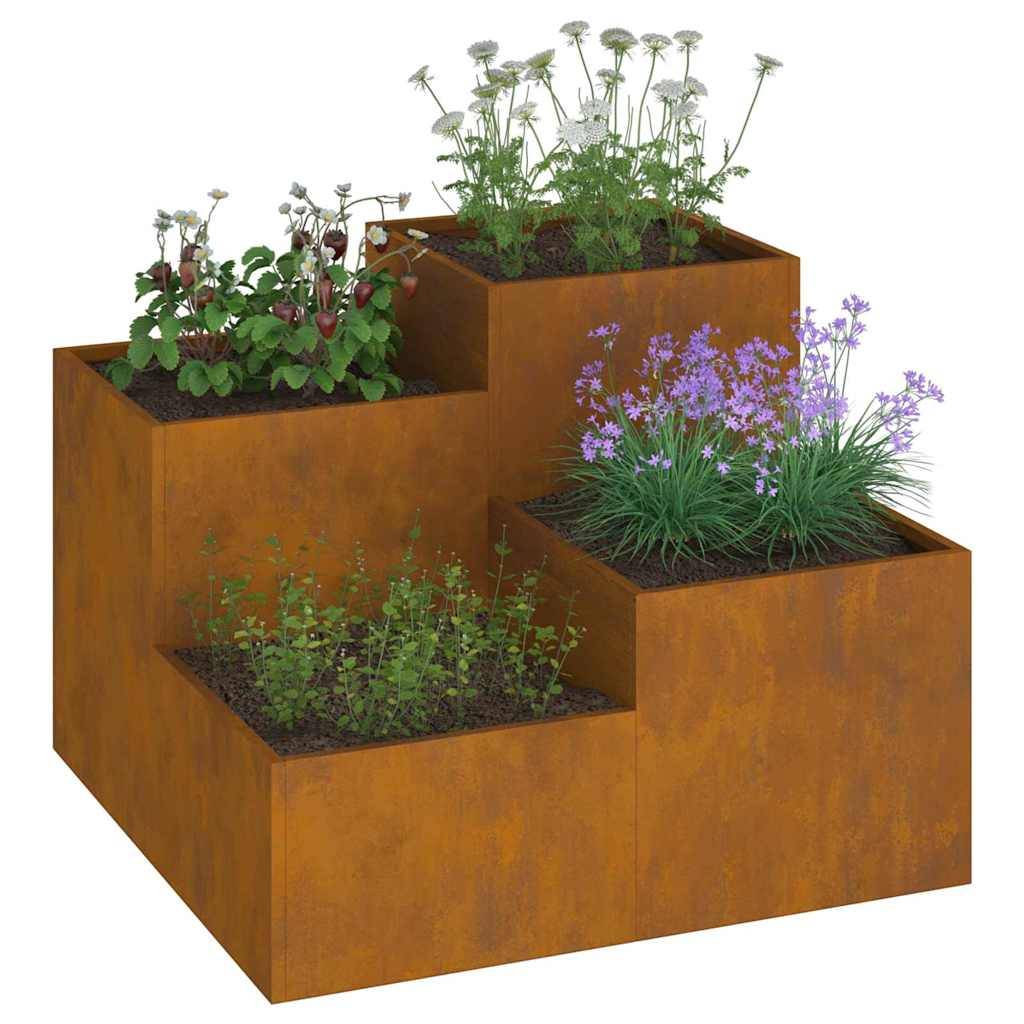 ComfortXL - Grande jardinière carrée Acier Corten jardin terrasse Rouillé 100x100 cm – ComfortXL Outdoor Living - Image 3