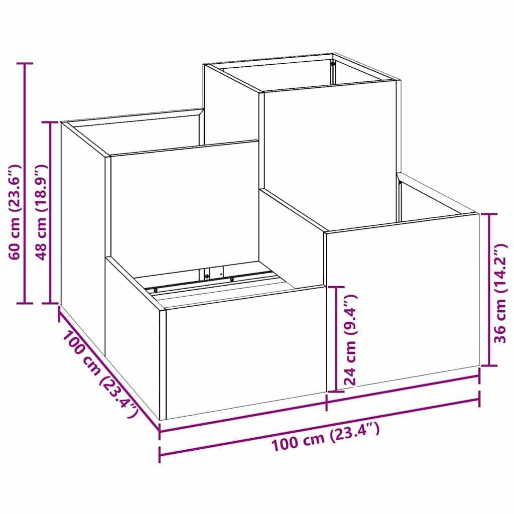 ComfortXL - Grande jardinière carrée Acier Corten jardin terrasse Rouillé 100x100 cm – ComfortXL Outdoor Living - Image 6