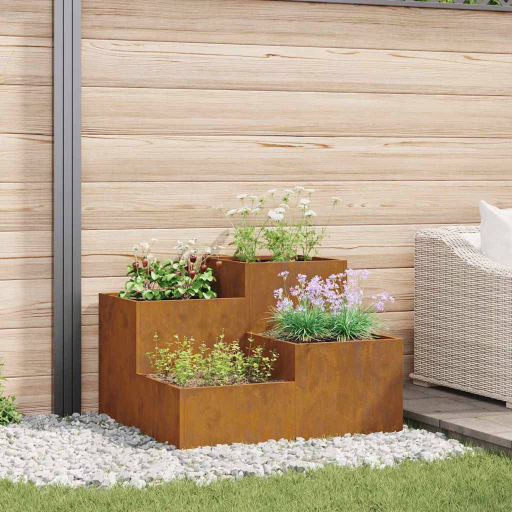 ComfortXL - Grande jardinière carrée Acier Corten jardin terrasse Rouillé 100x100 cm – ComfortXL Outdoor Living - Image 1