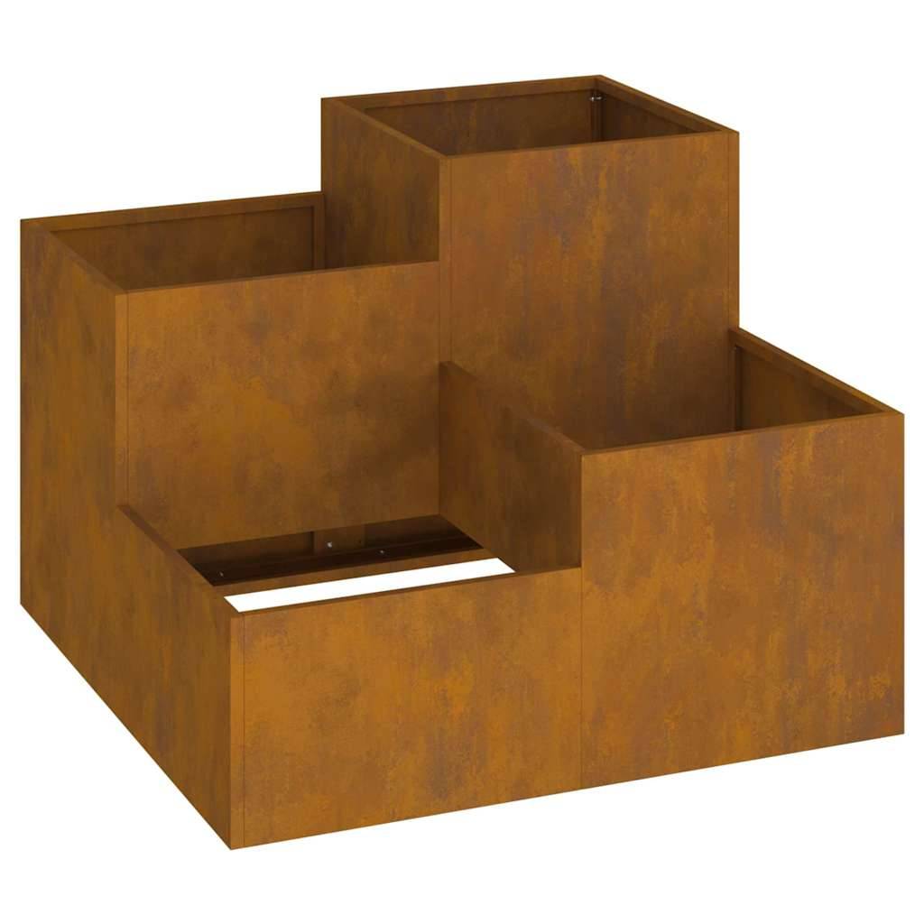ComfortXL - Grande jardinière carrée Acier Corten jardin terrasse Rouillé 100x100 cm – ComfortXL Outdoor Living - Image 2