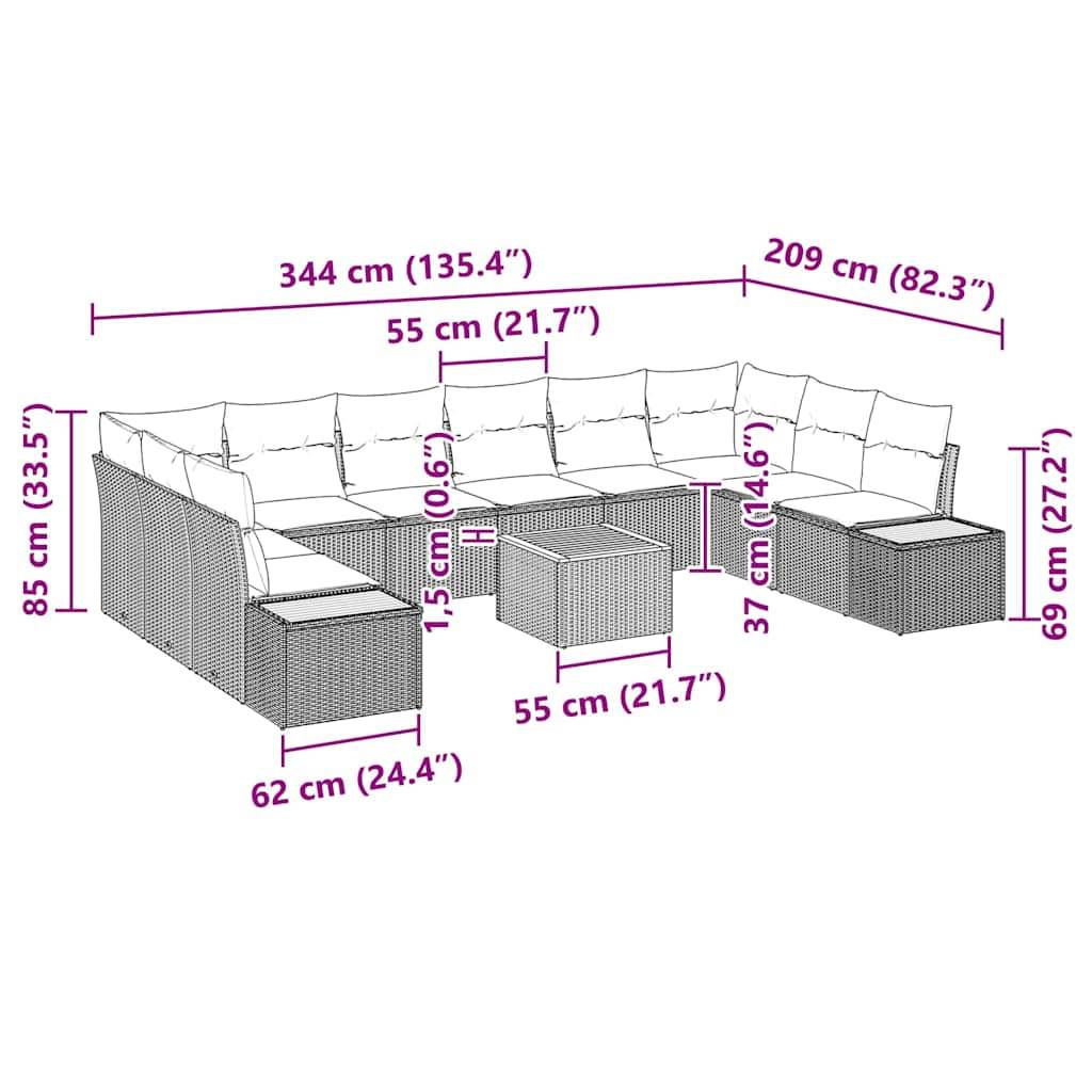 ComfortXL - Ensemble Salon de Jardin Gris en Polyrotin Modulable 10 Personnes avec Coussins Confort – ComfortXL Outdoor Living - Image 9