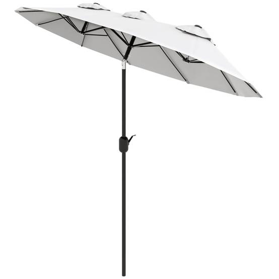 ComfortXL - Parasol Double Rectangulaire Jardin Inclinable avec Manivelle 295x152 cm Crème - ComfortXL Outdoor Living - Image 2