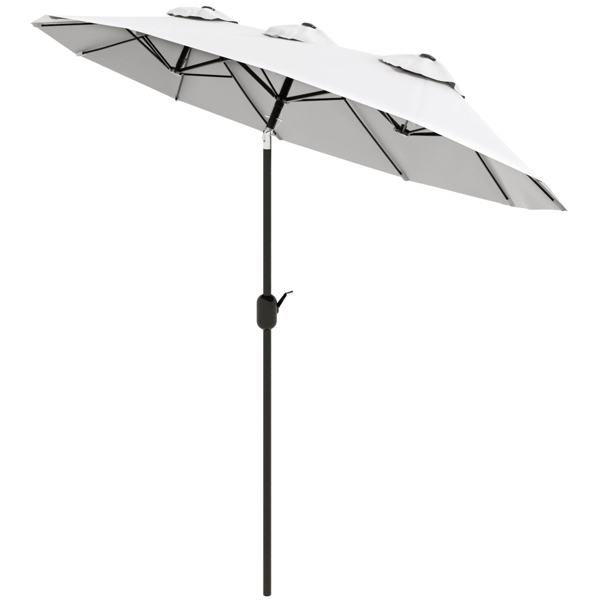 ComfortXL - Parasol Double Rectangulaire Jardin Inclinable avec Manivelle 295x152 cm Crème - ComfortXL Outdoor Living - Image 2