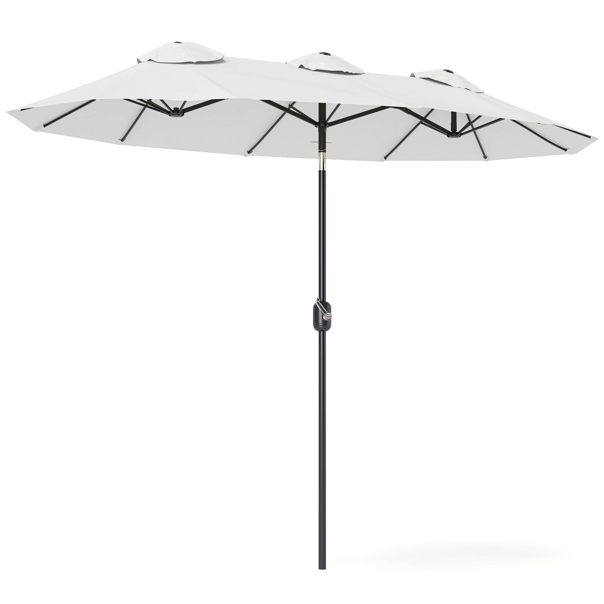 ComfortXL - Parasol Double Rectangulaire Jardin Inclinable avec Manivelle 295x152 cm Crème - ComfortXL Outdoor Living - Image 1