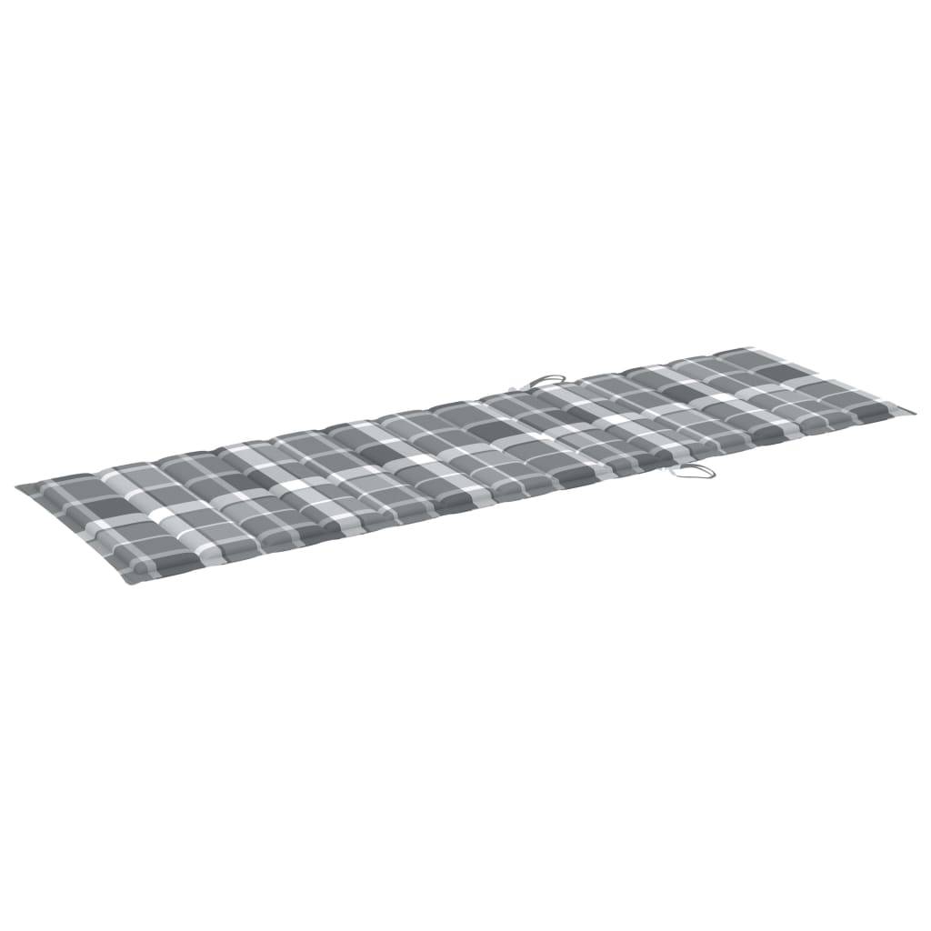 Chaise longue | Transat | Bain de soleil pliable avec coussin Bois d'acacia solide - Image 9