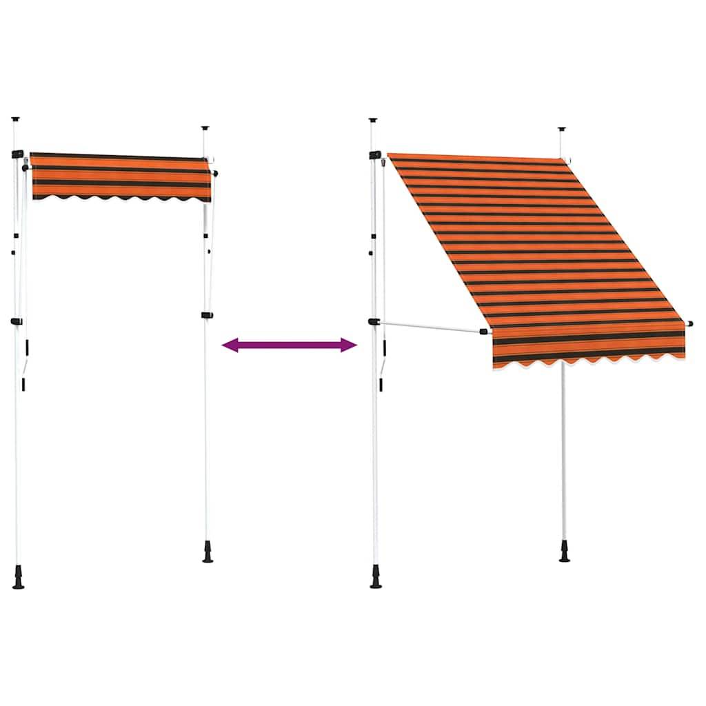 ComfortXL - Auvent de Terrasse sans Perçage Manuel Rétractable Réglable Rayé Orange Marron 150x120 cm – ComfortXL Outdoor Living - Image 6