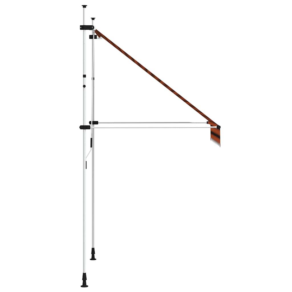 ComfortXL - Auvent de Terrasse sans Perçage Manuel Rétractable Réglable Rayé Orange Marron 150x120 cm – ComfortXL Outdoor Living - Image 4