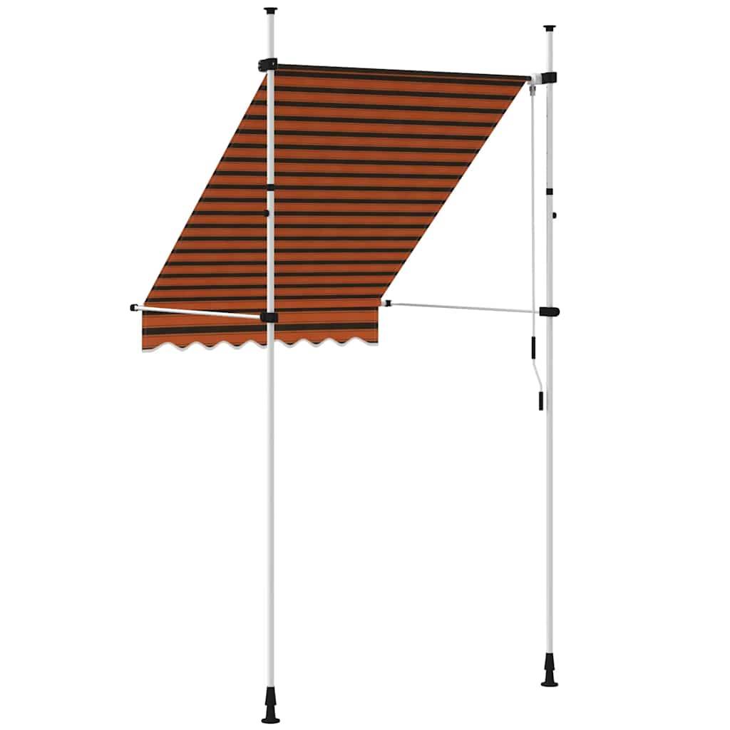 ComfortXL - Auvent de Terrasse sans Perçage Manuel Rétractable Réglable Rayé Orange Marron 150x120 cm – ComfortXL Outdoor Living - Image 5