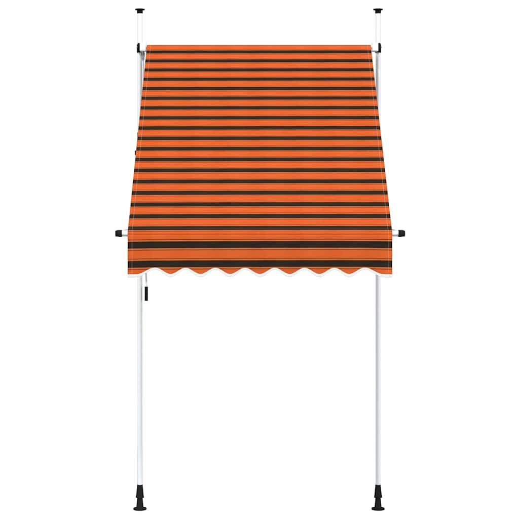 ComfortXL - Auvent de Terrasse sans Perçage Manuel Rétractable Réglable Rayé Orange Marron 150x120 cm – ComfortXL Outdoor Living - Image 3