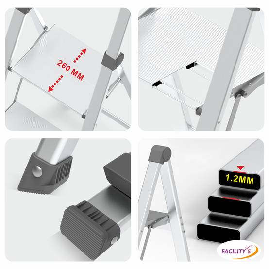 Facilitys - Marchepied 3 marches aluminium extra-slim 150 kg - FACILITYS - Image 3