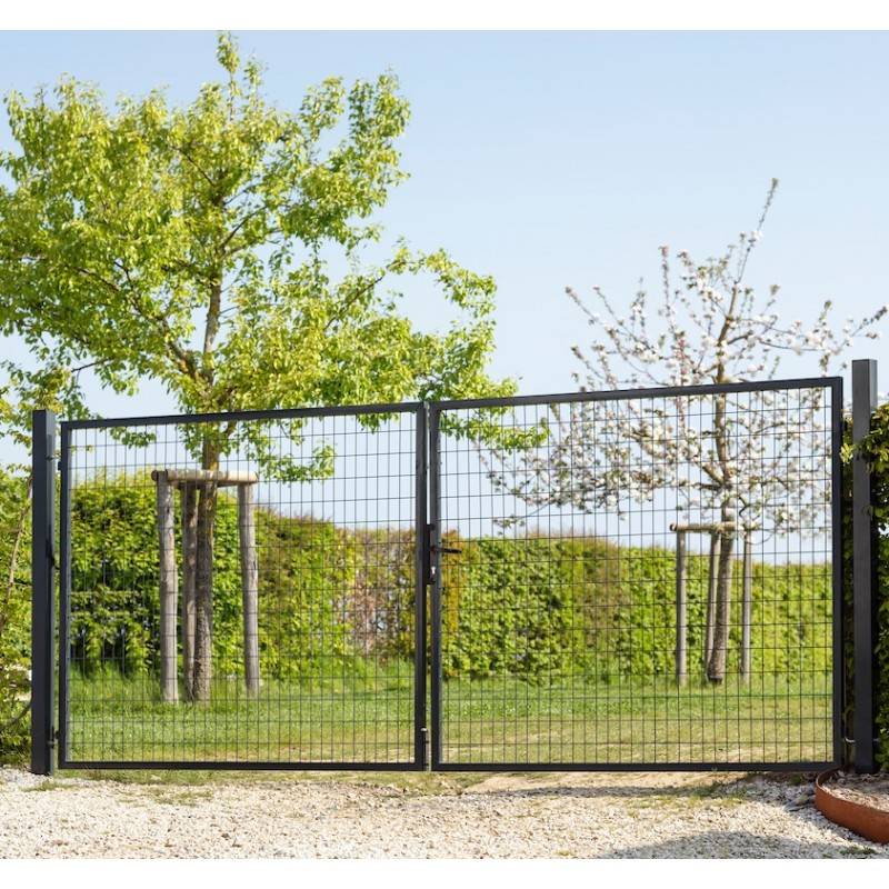 Portail grillagé acier galvanisé L 3m Gris anthracite H 2m00 - Easy Clôture - Imagen 4