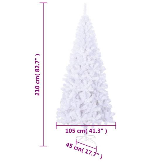 ComfortXL - Sapin de Noël artificiel enneigé en PVC Décoration d'intérieur fête Blanc 210 cm – ComfortXL Outdoor Living - Image 6