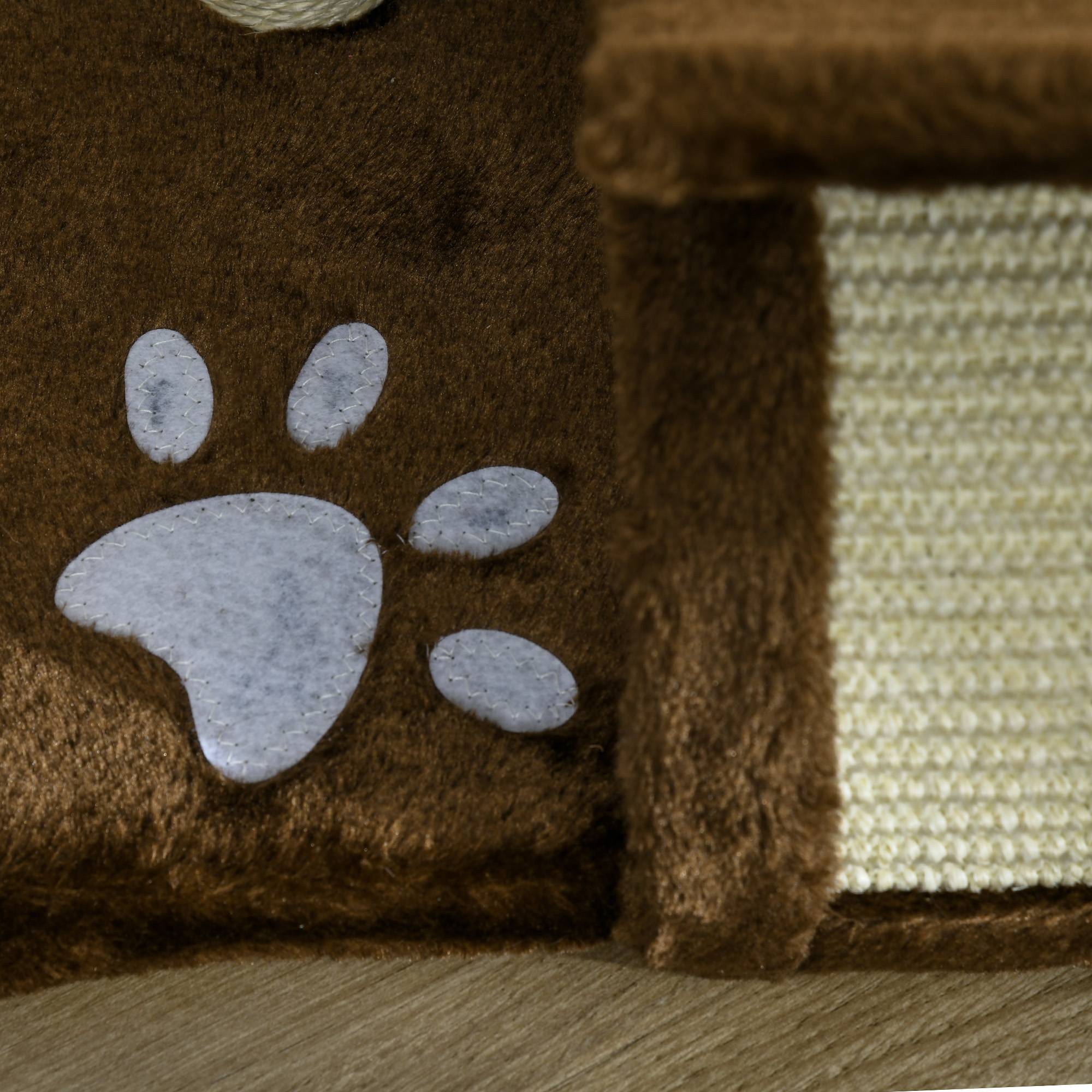 Arbre à chat sisal peluche pour petits chats avec griffoir et tunnel 43x40x30cm marron - ComfortXL Outdoor Living - Image 8