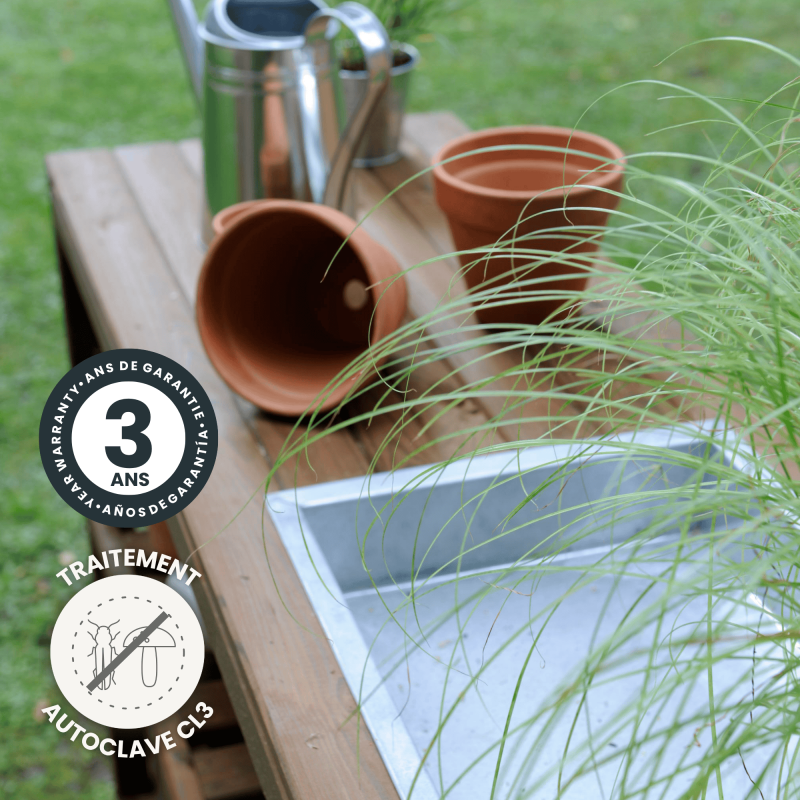 Cerland - TABLE JARDINAGE BOIS 129X45X90 - Image 4