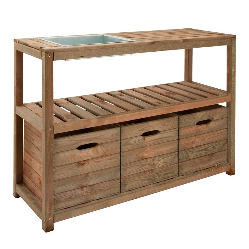 Cerland - TABLE JARDINAGE BOIS 129X45X90 - Image 1