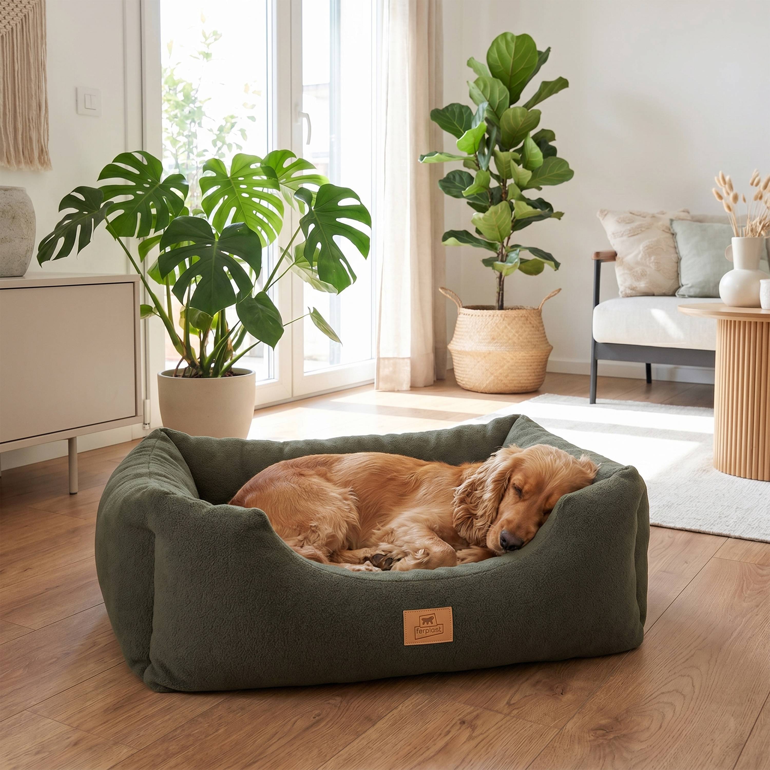 Ferplast - Canapé Lit pour Chiens et Chats COCCOLO MICROFLEECE 60 Doux Micropolaire Lavable Gris - Imagen 3