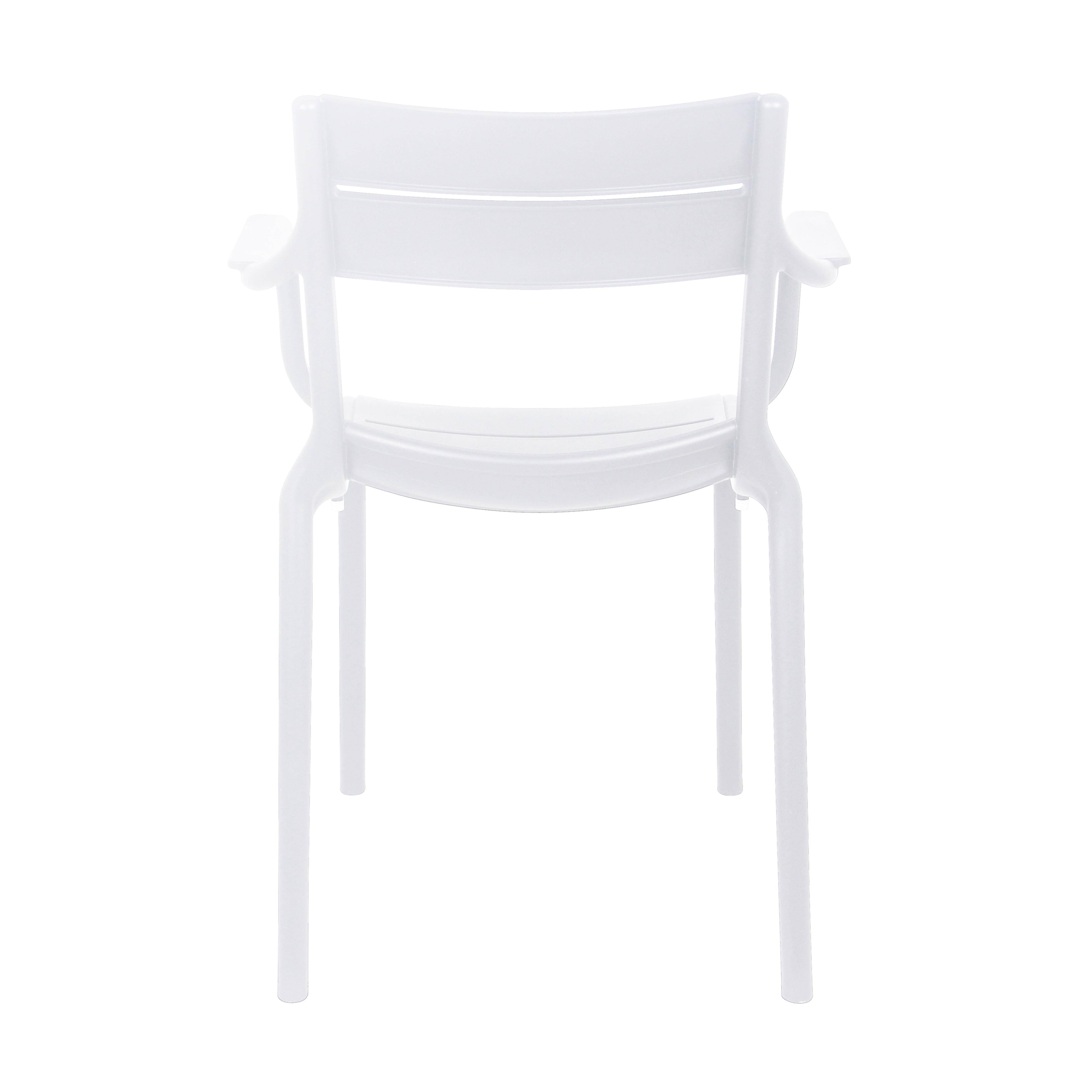 Oviala - Lot de 4 fauteuils de terrasse en plastique blanc Paname - Oviala - Imagen 4