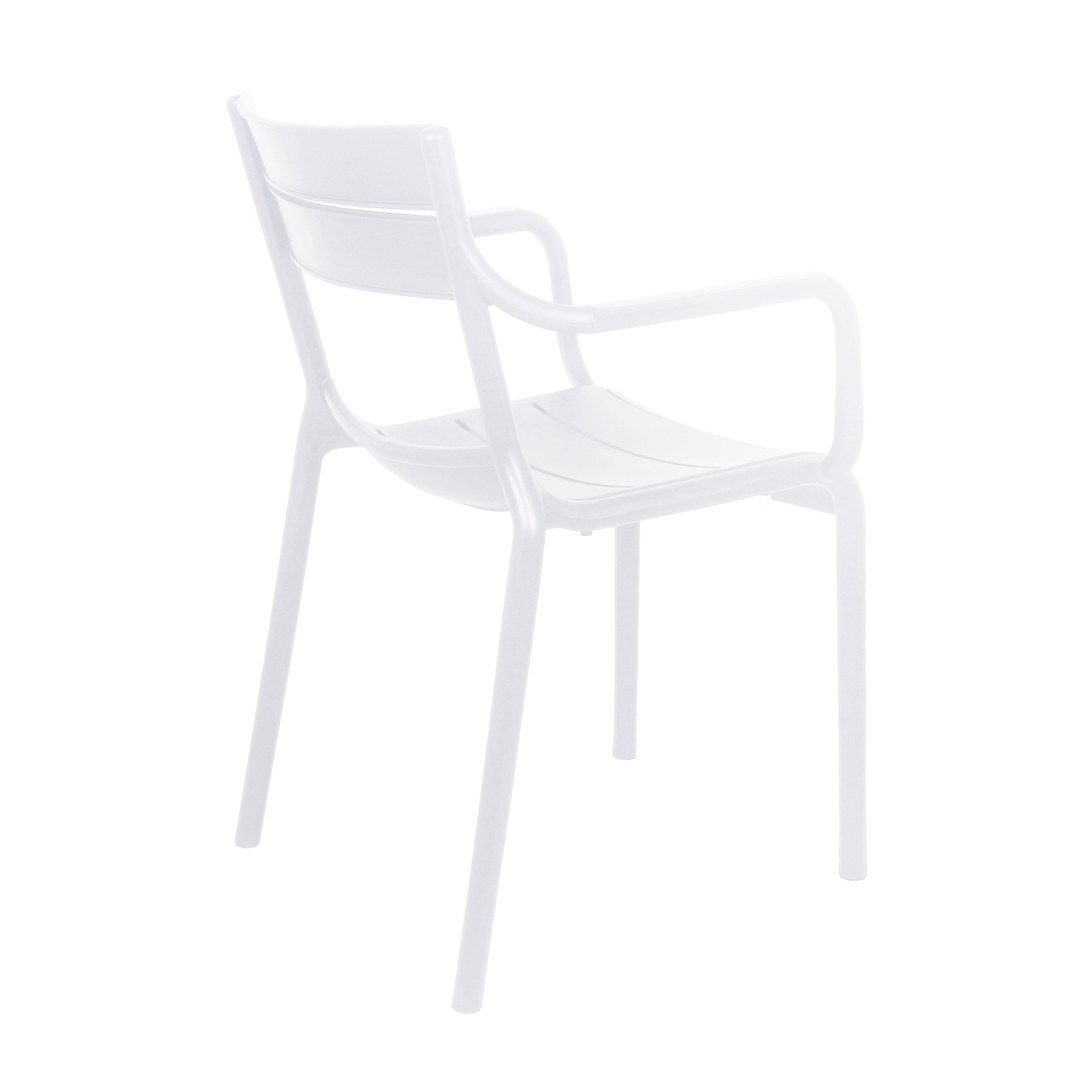 Oviala - Lot de 4 fauteuils de terrasse en plastique blanc Paname - Oviala - Imagen 6