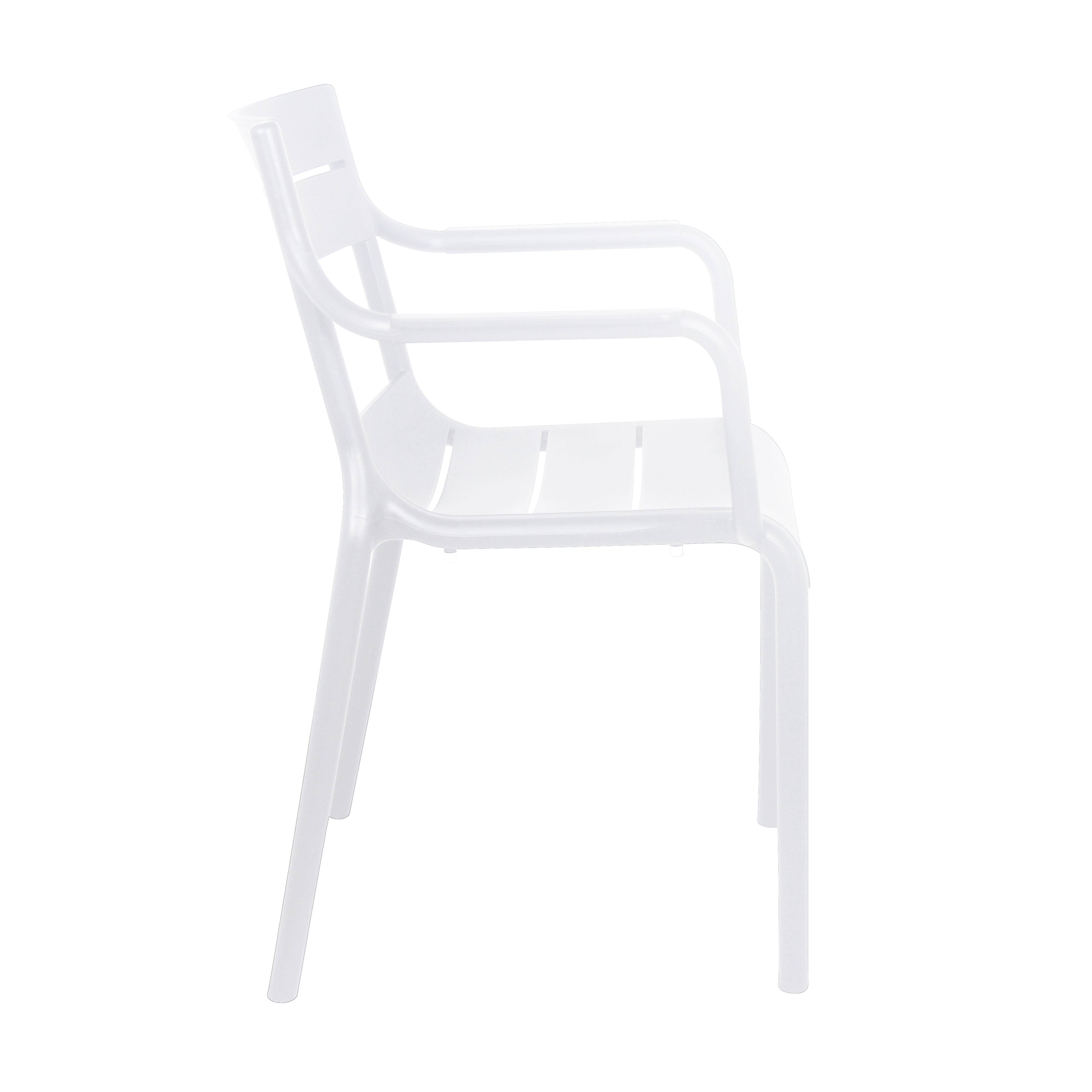 Oviala - Lot de 4 fauteuils de terrasse en plastique blanc Paname - Oviala - Imagen 5