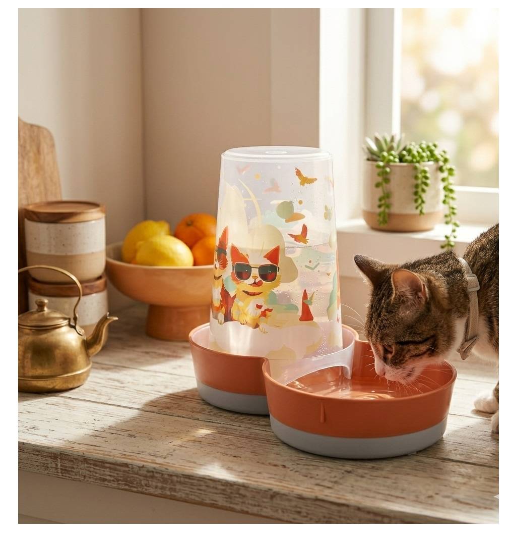 Distributeur d'eau ou de nourriture Chat au soleil - Image 5