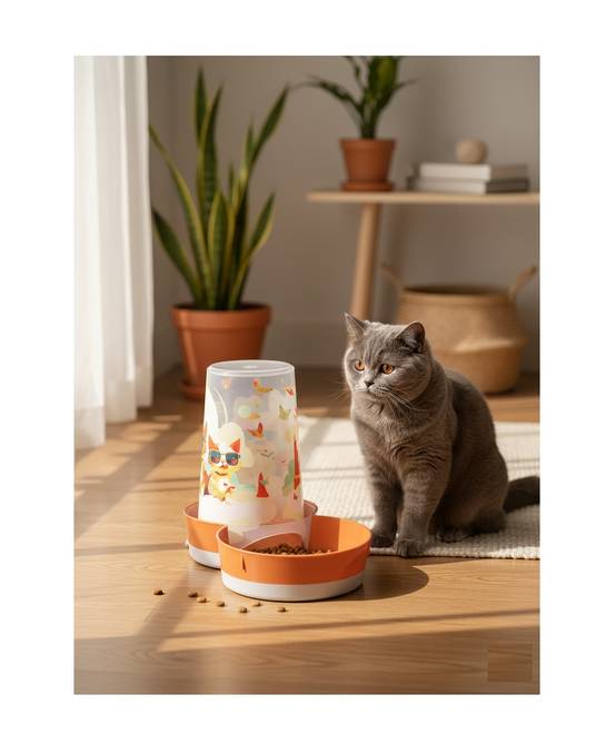 Distributeur d'eau ou de nourriture Chat au soleil - Image 2