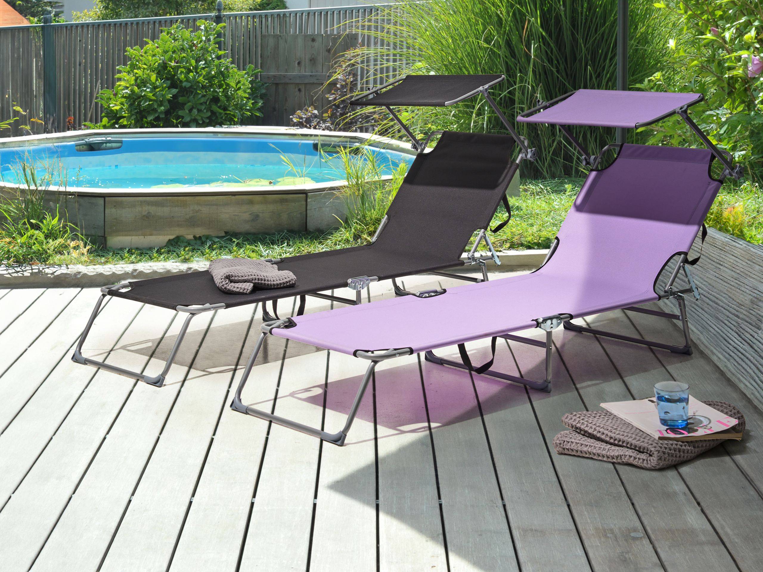 Beliani - Chaise longue Acier Violet FOLIGNO - 58x201x80- Beliani