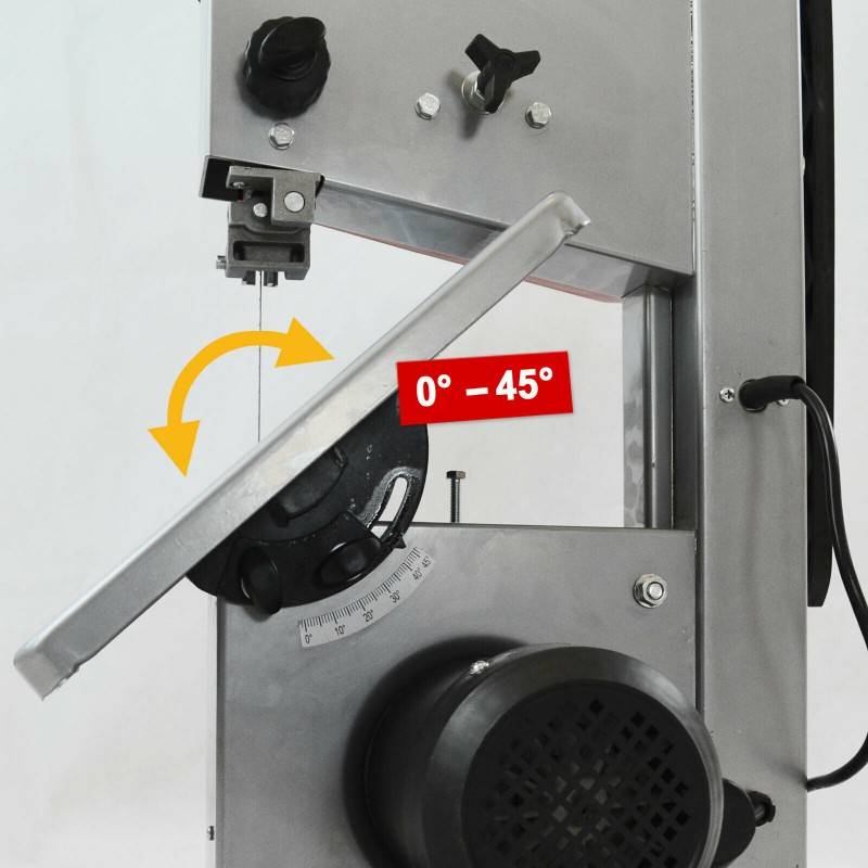 Hecht 8925 Scie à ruban électrique 250W 50Hz 0-45° ruban 1400m 1487 tr/min 16,9kg - Image 4