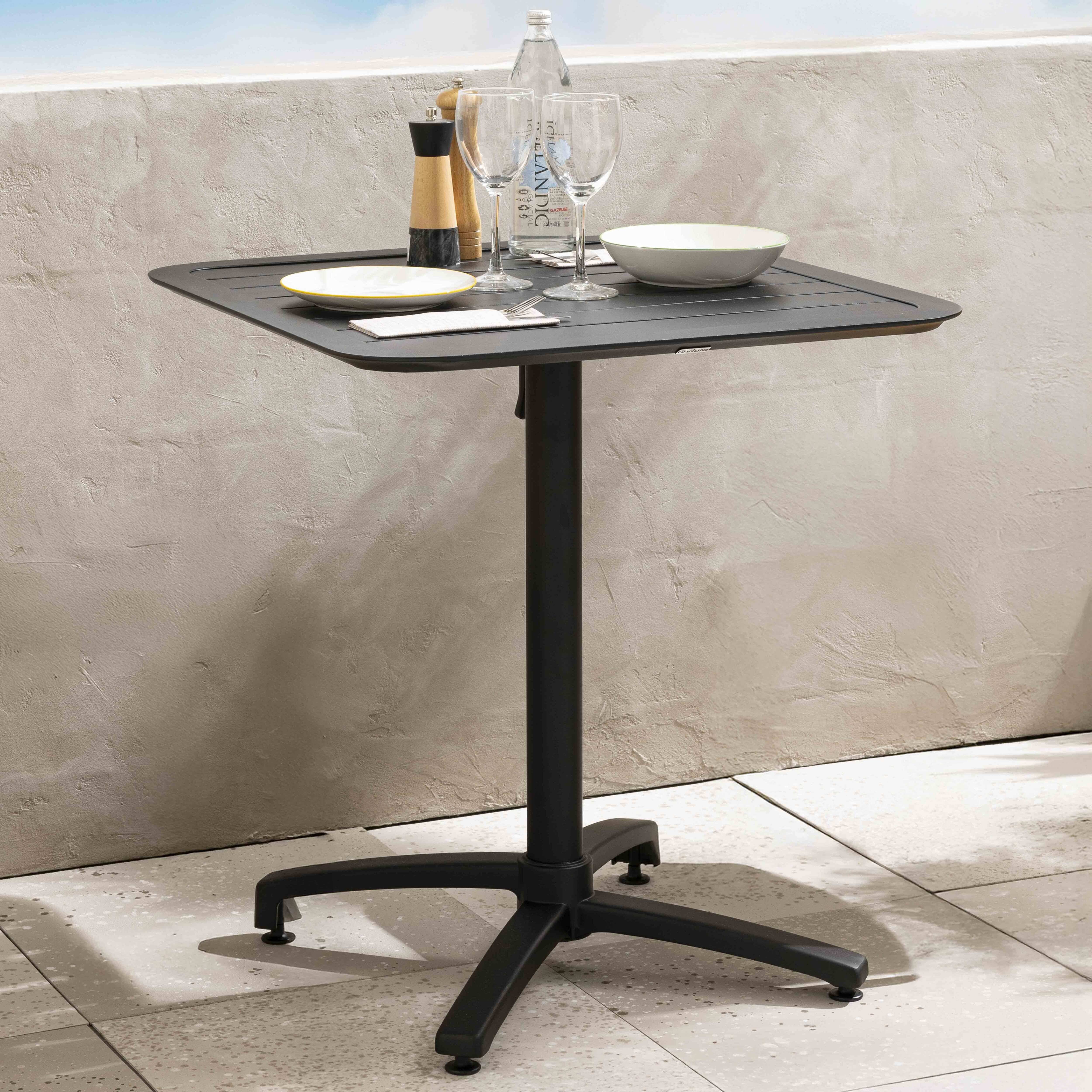 Oviala - Plateau de table 60x60 cm en aluminium noir Almada Almada - Oviala - Imagen 6