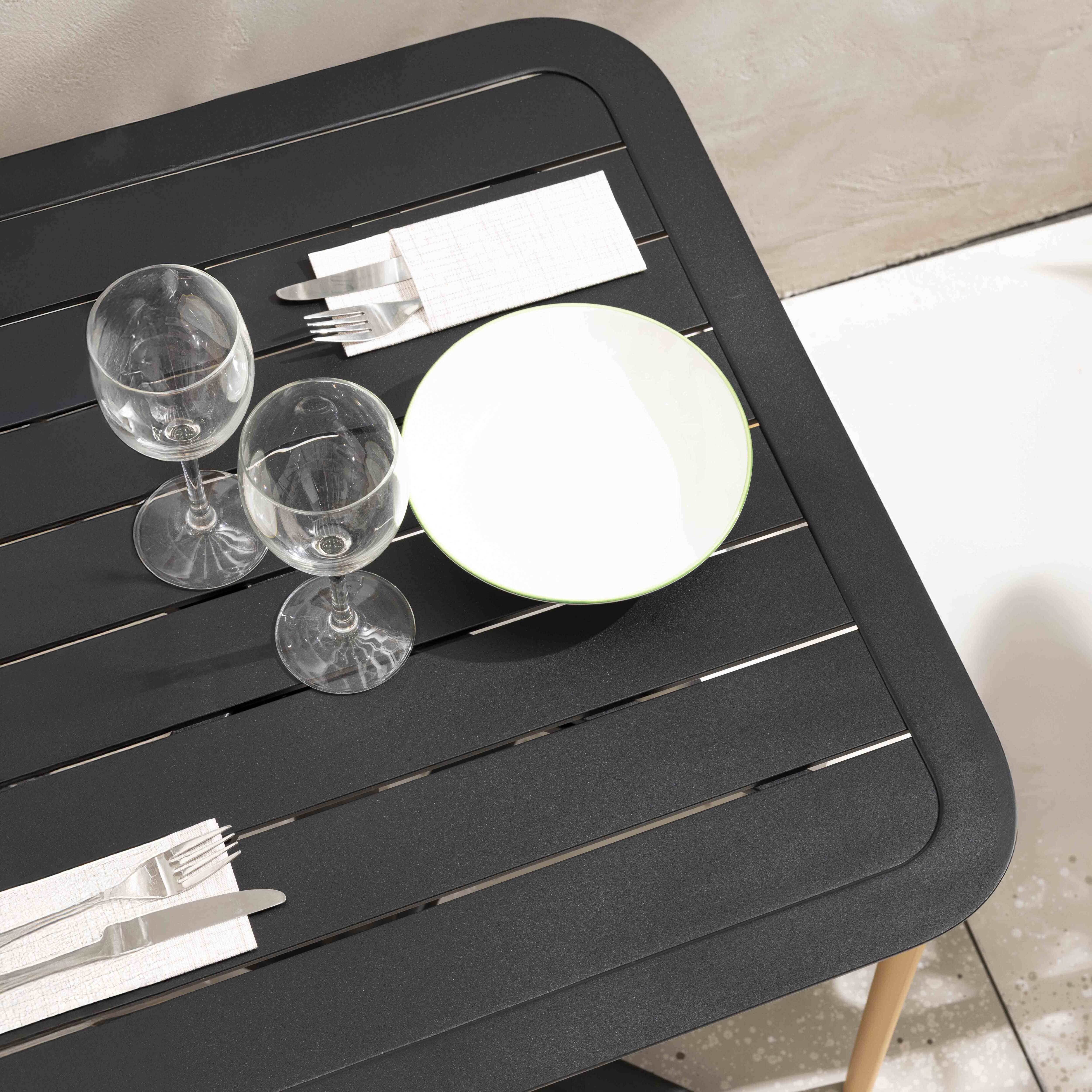 Oviala - Plateau de table 60x60 cm en aluminium noir Almada Almada - Oviala - Imagen 5
