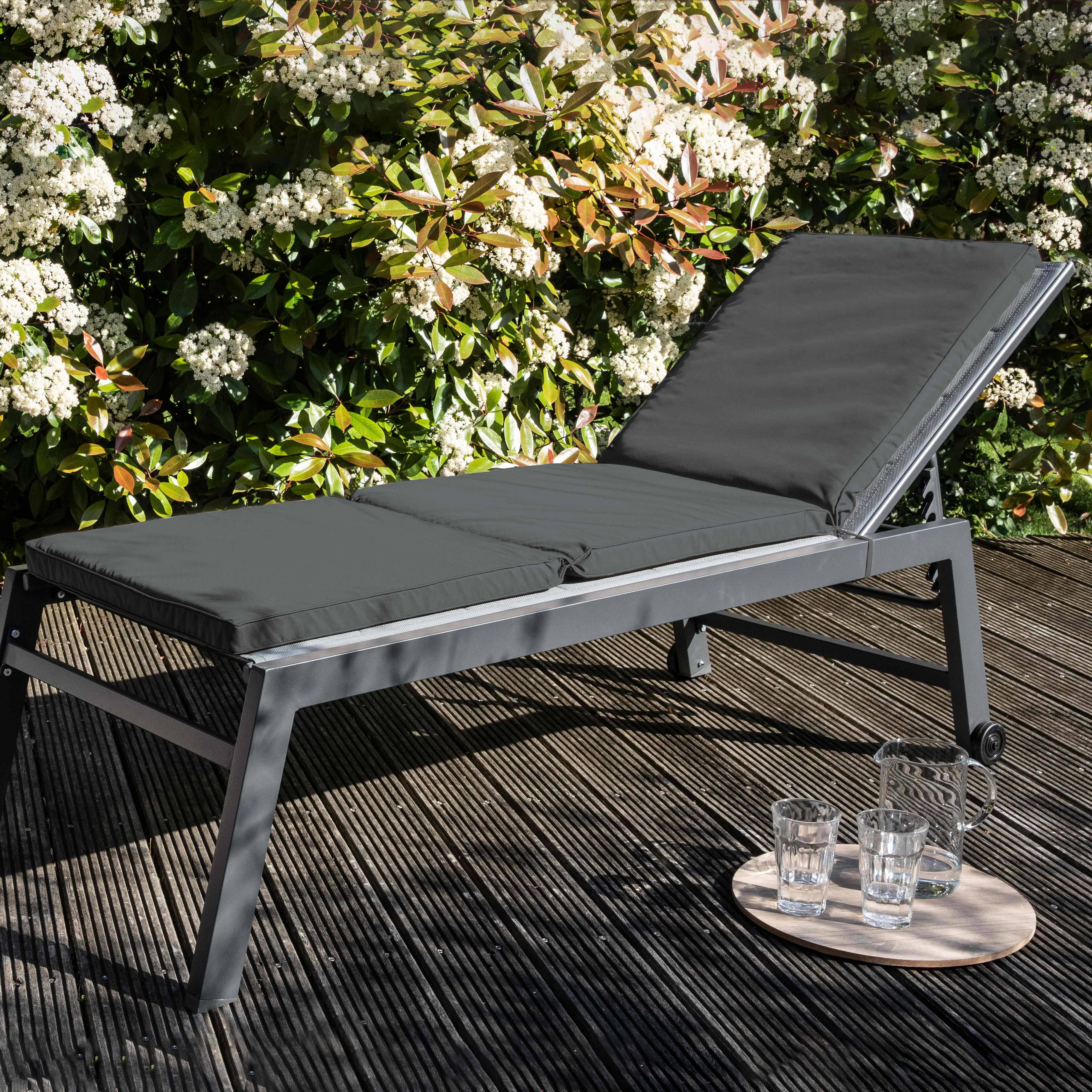 Oviala - Lot de 2 coussins bain de soleil polyester gris 186 x 53 x 5 cm Picchu - Oviala - Imagen 5