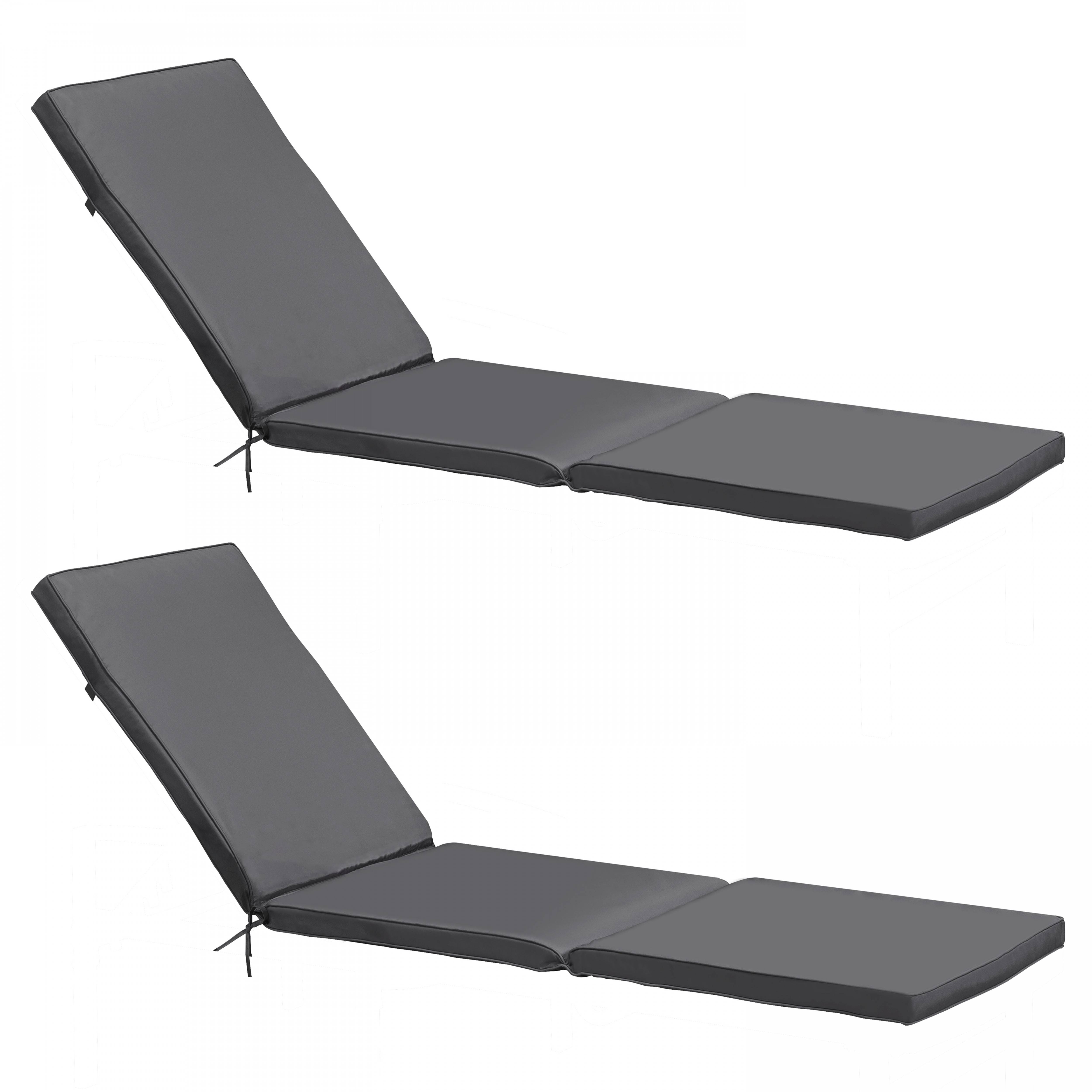 Oviala - Lot de 2 coussins bain de soleil polyester gris 186 x 53 x 5 cm Picchu - Oviala - Imagen 1