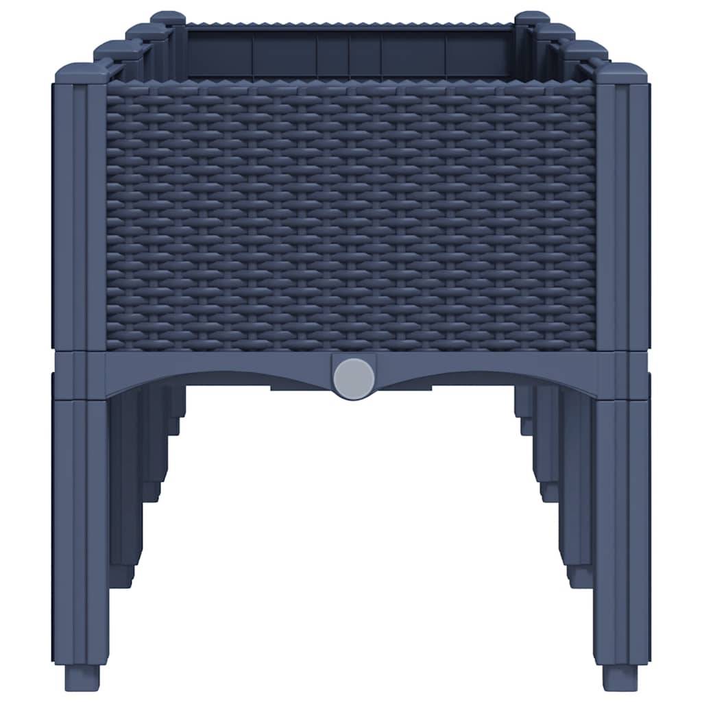 ComfortXL - Grand Bac à Fleurs sur Pieds PP pour Jardin Terrasse 120x40x42 cm Bleu Gris - ComfortXL Outdoor Living - Image 4