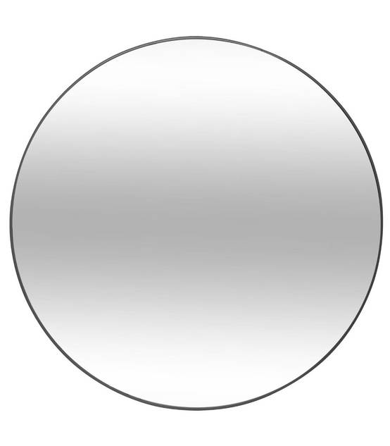 Grand Miroir mural en Métal Noir D 76 cm - Image 1