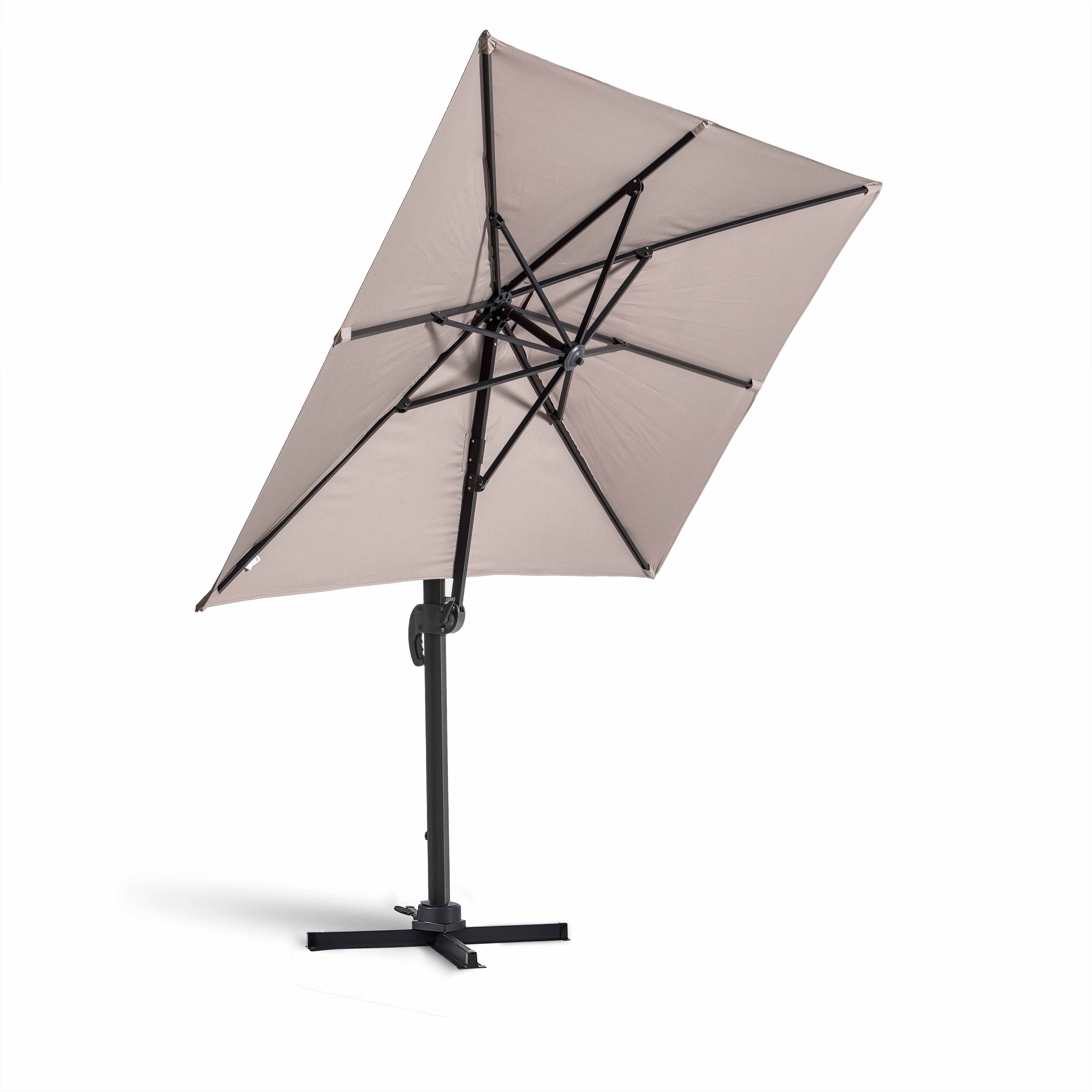 Oviala - Parasol déporté inclinable et rotatif 2x3m en aluminium taupe Amalya - Oviala - Imagen 2